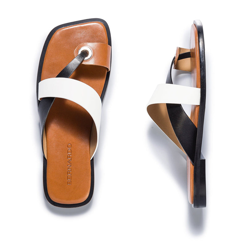 Bernardo Amelia Cross Strap Sandali Scorrevoli Donna Nere Bianche | AMZ5153EO