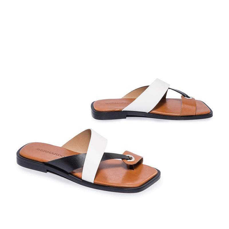 Bernardo Amelia Cross Strap Sandali Scorrevoli Donna Nere Bianche | AMZ5153EO