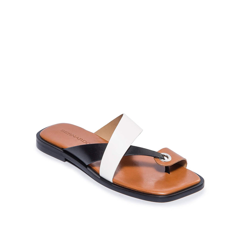 Bernardo Amelia Cross Strap Sandali Scorrevoli Donna Nere Bianche | AMZ5153EO