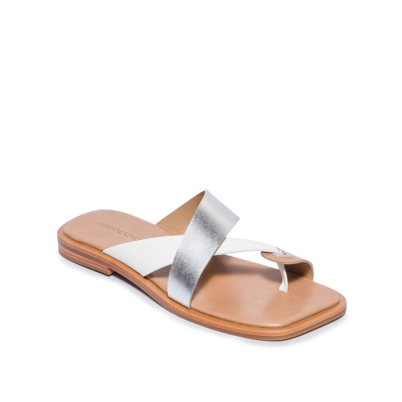 Bernardo Amelia Cross Strap Sandali Scorrevoli Donna Argento Bianche | PJJ9984GX
