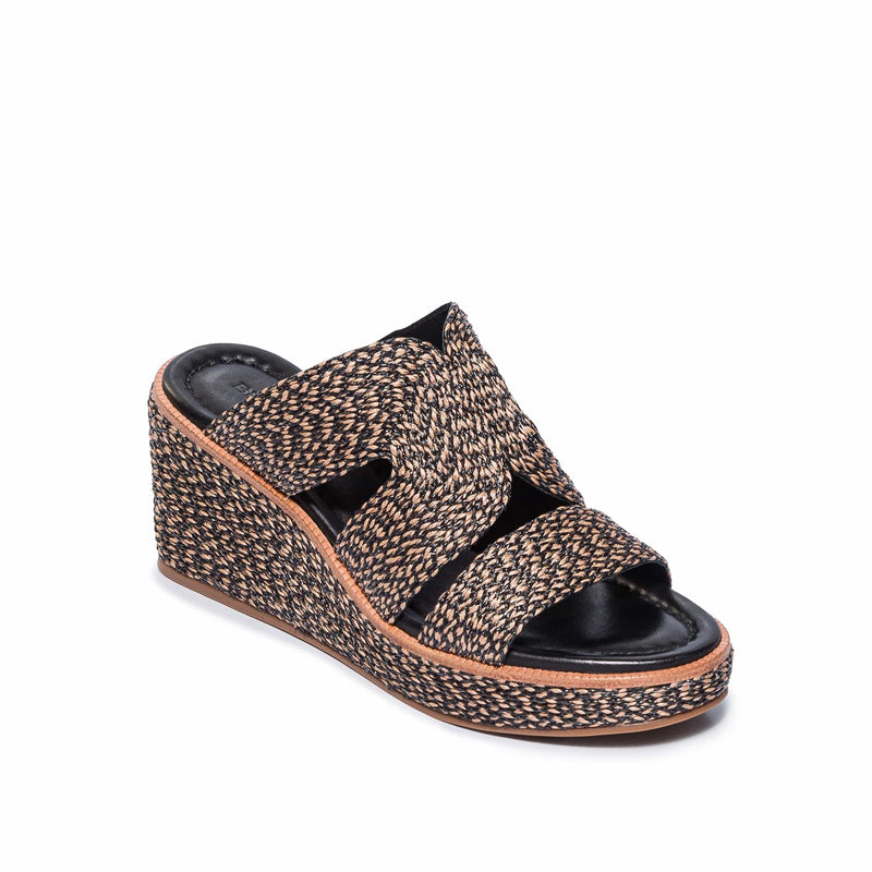 Bernardo Kaian Raffia Sandali Zeppa Donna Nere Marroni | GOU5273NO