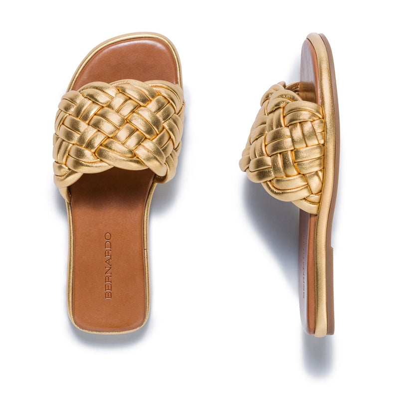 Bernardo Troy Woven Sandali Scorrevoli Donna Oro | HTI2865AW