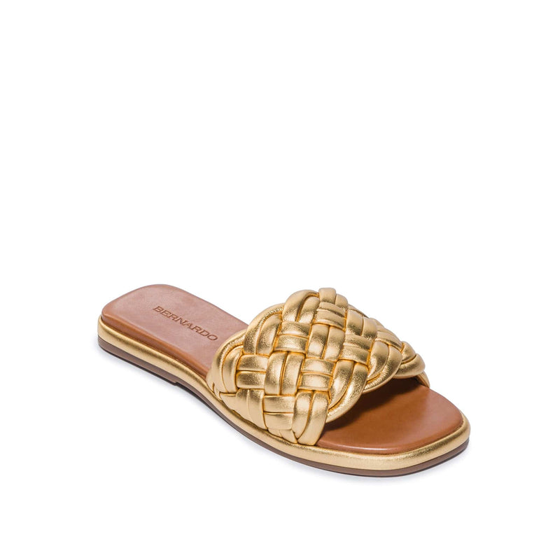 Bernardo Troy Woven Sandali Scorrevoli Donna Oro | HTI2865AW
