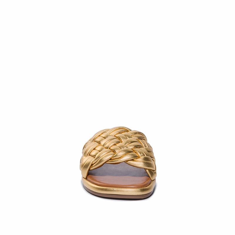 Bernardo Troy Woven Sandali Scorrevoli Donna Oro | HTI2865AW