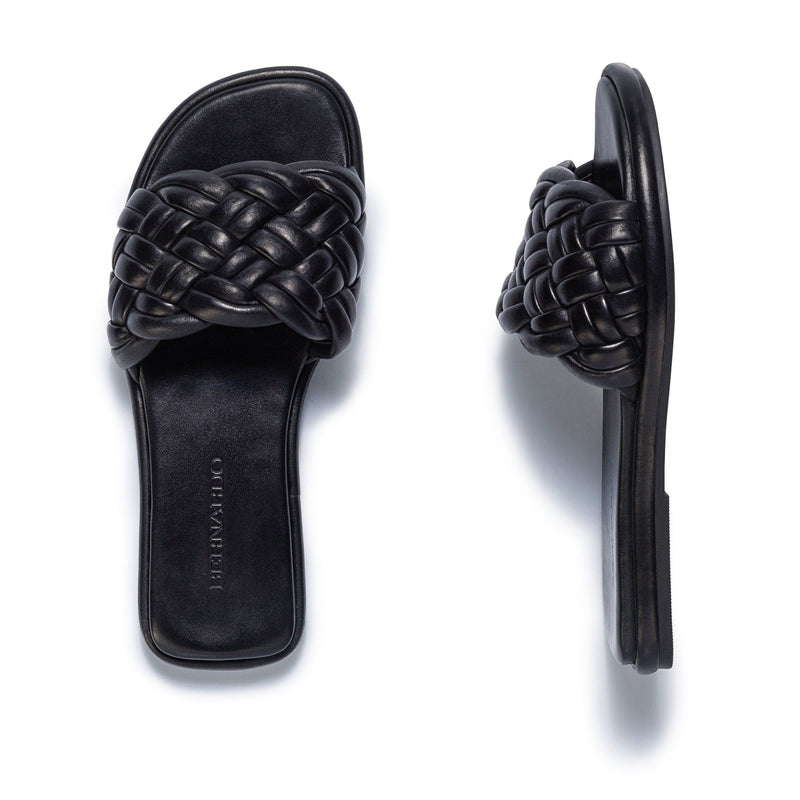 Bernardo Troy Woven Sandali Scorrevoli Donna Nere | JFG275UR