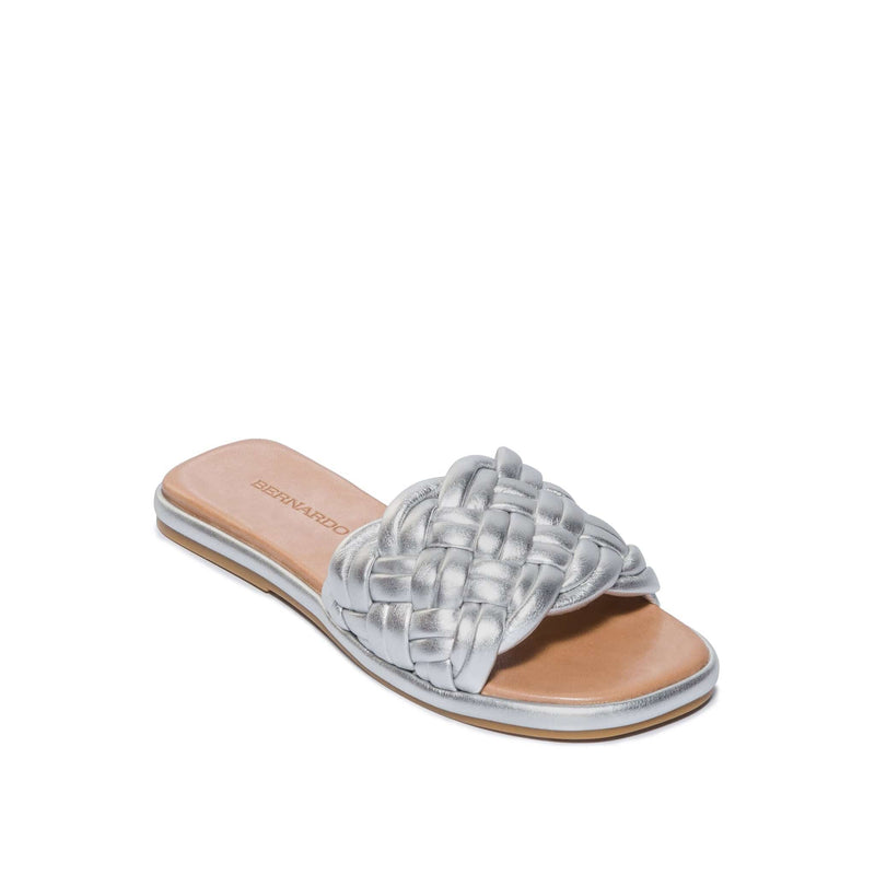 Bernardo Troy Woven Sandali Scorrevoli Donna Argento | MMU3284ZI