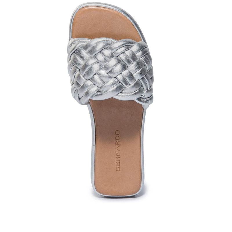 Bernardo Troy Woven Sandali Scorrevoli Donna Argento | MMU3284ZI