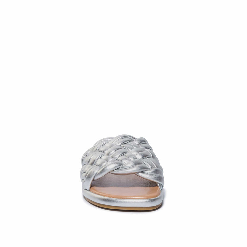 Bernardo Troy Woven Sandali Scorrevoli Donna Argento | MMU3284ZI