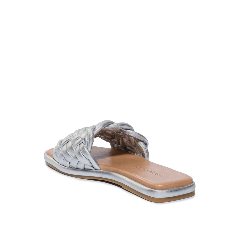 Bernardo Troy Woven Sandali Scorrevoli Donna Argento | MMU3284ZI